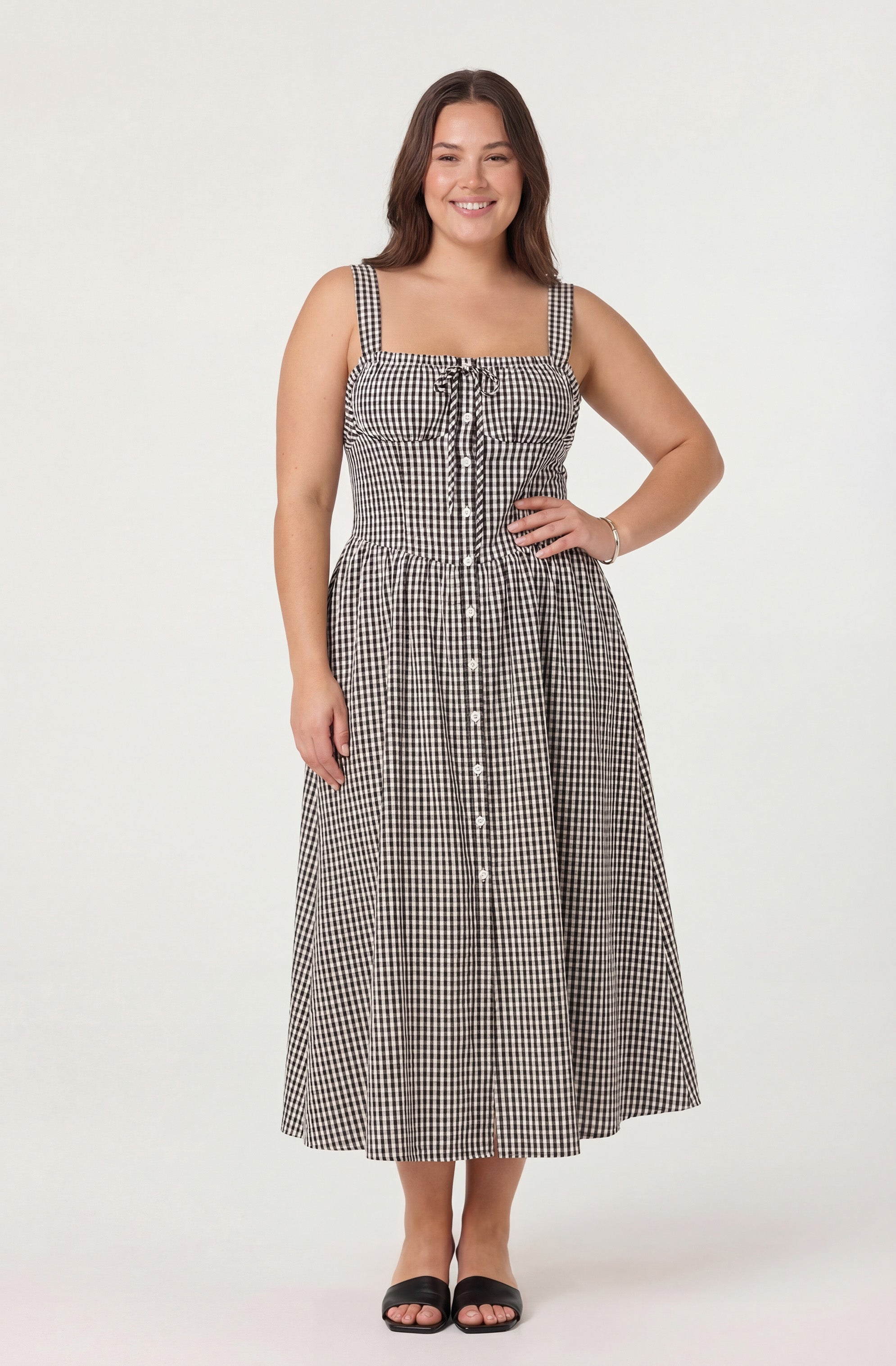 Temperance Gingham Check Maxi Dress