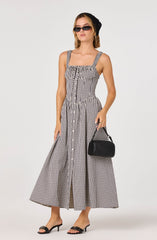 Temperance Gingham Check Maxi Dress