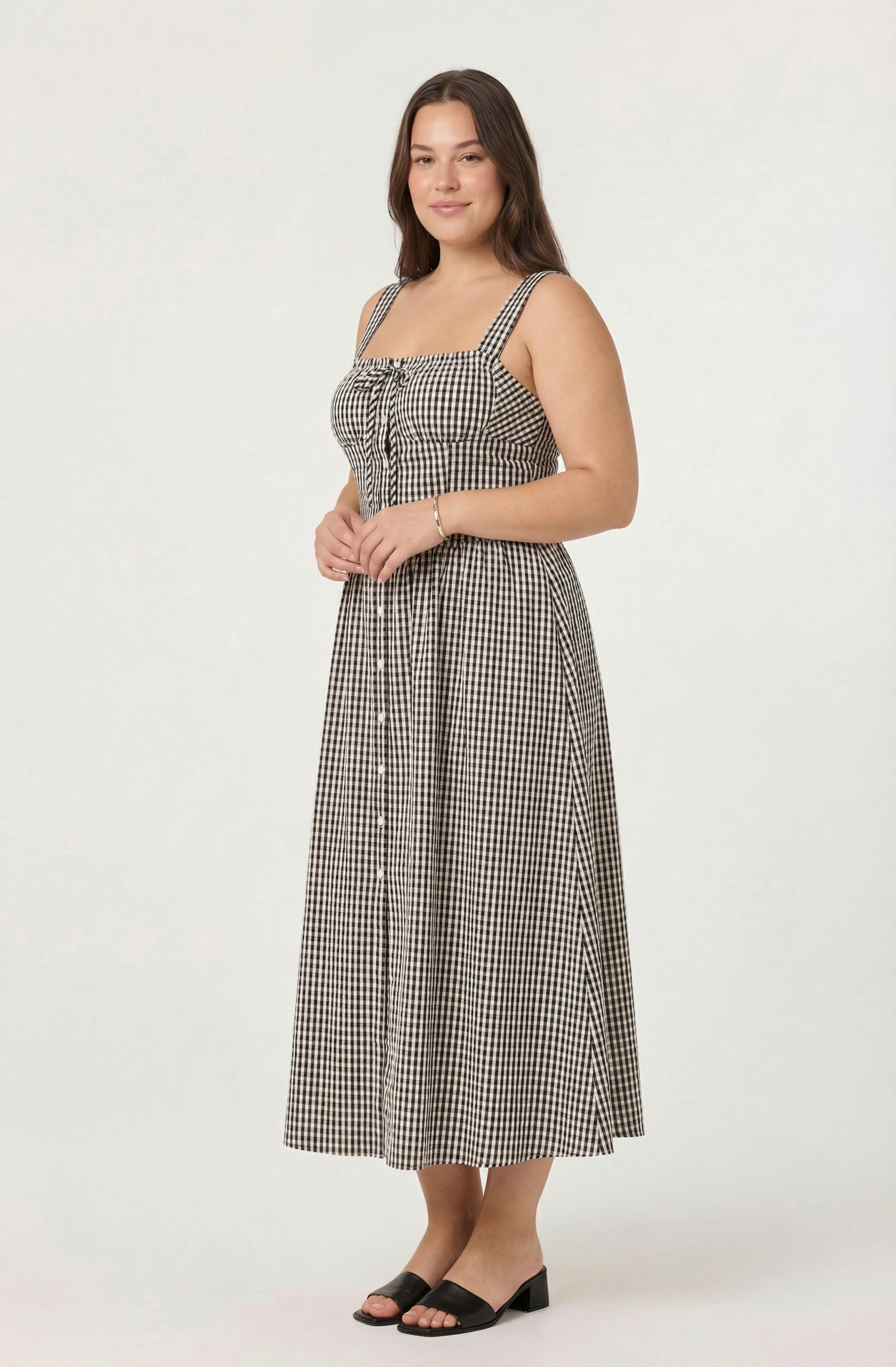 Temperance Gingham Check Maxi Dress