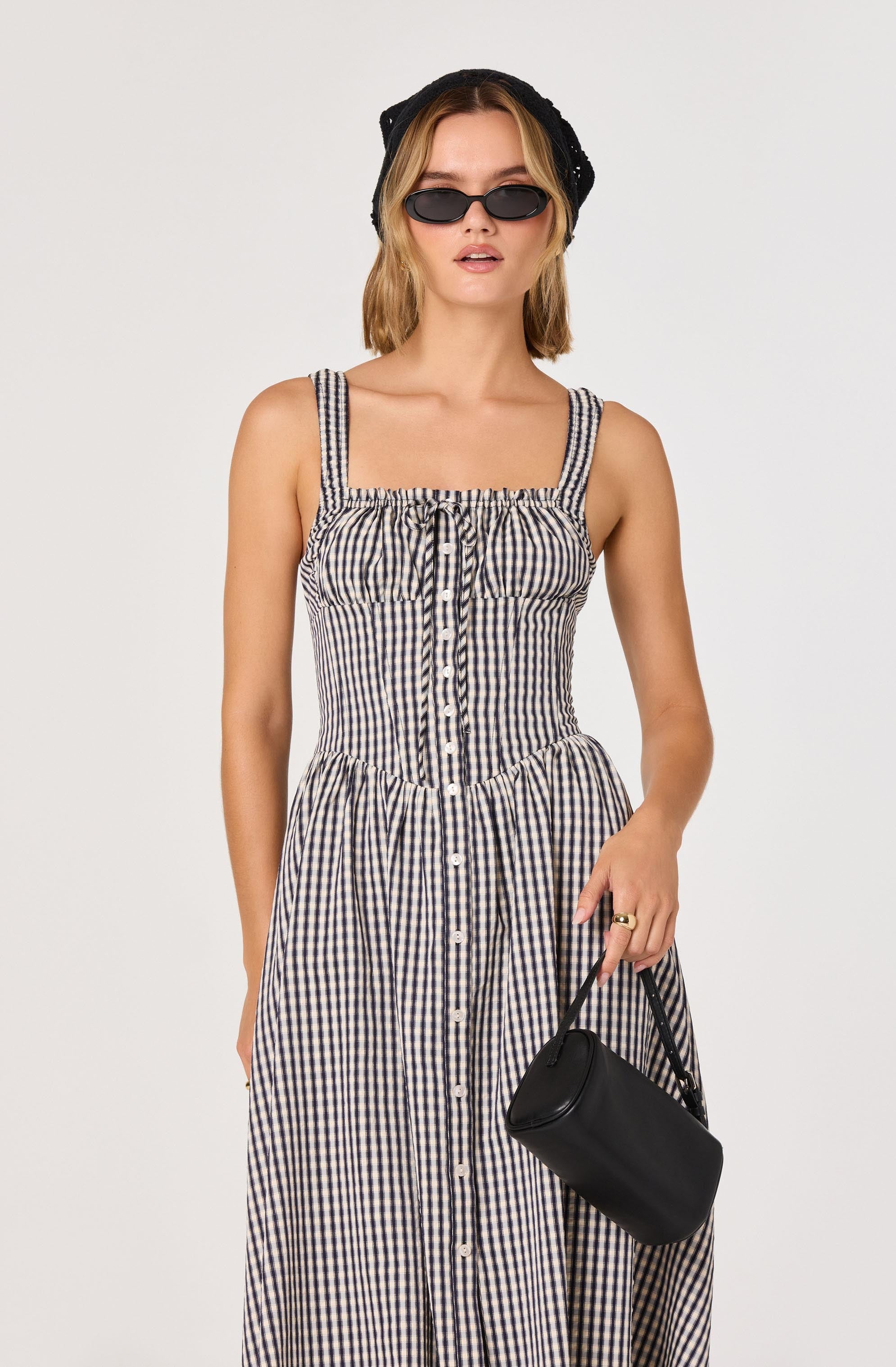 Temperance Gingham Check Maxi Dress