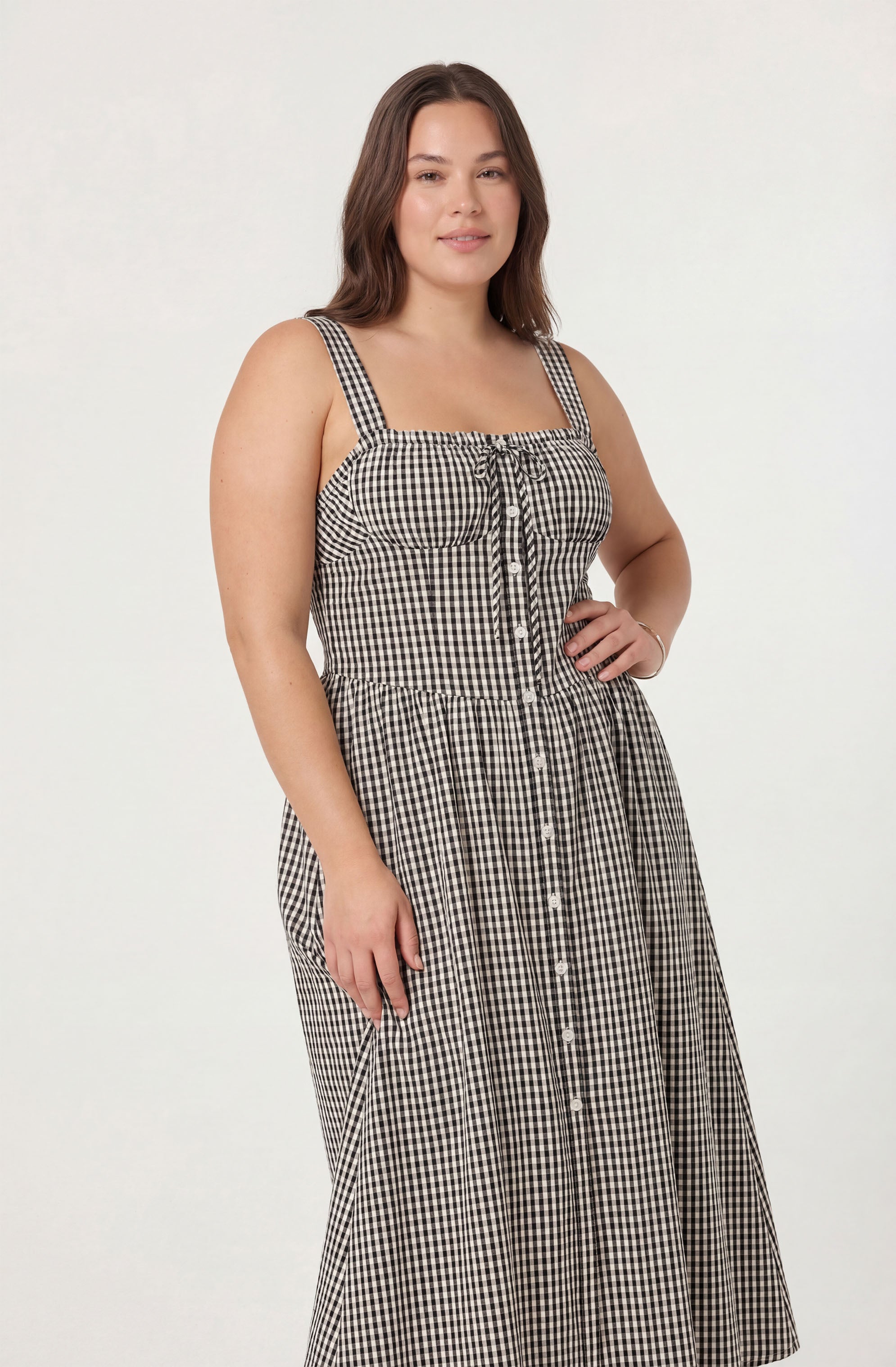 Temperance Gingham Check Maxi Dress