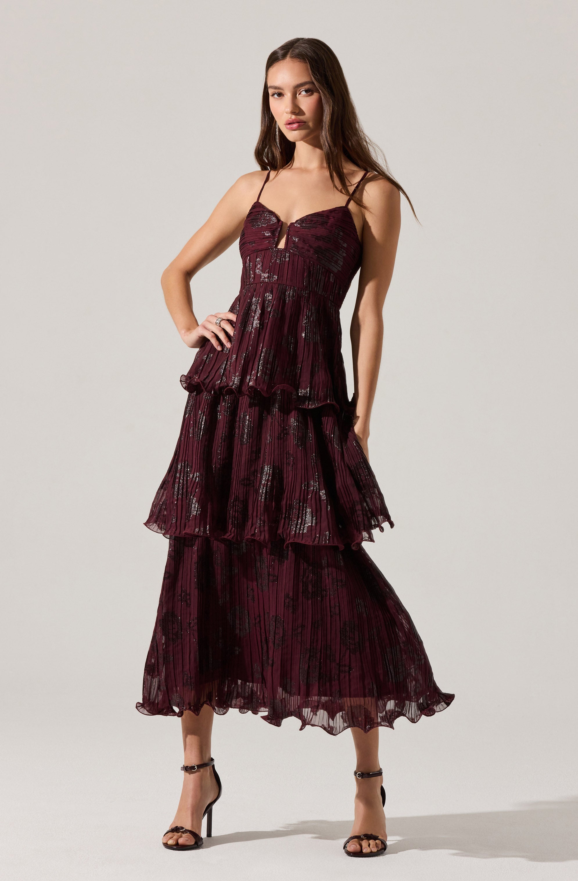 Lupin Floral Pleated Maxi dress