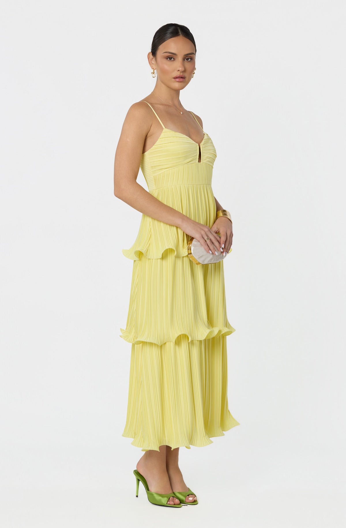 Lupin Pleated Tiered Maxi Dress