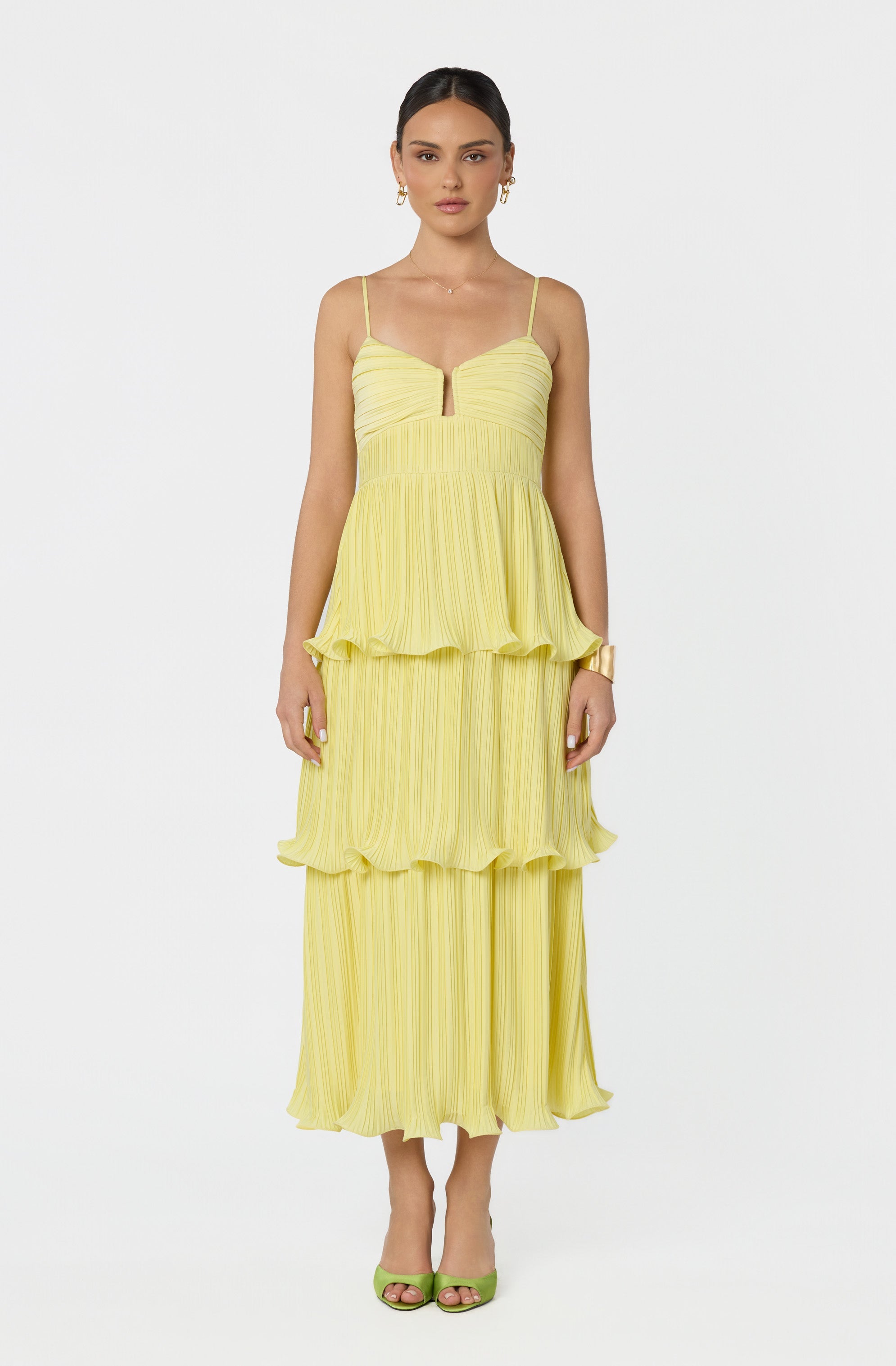 Lupin Pleated Tiered Maxi Dress