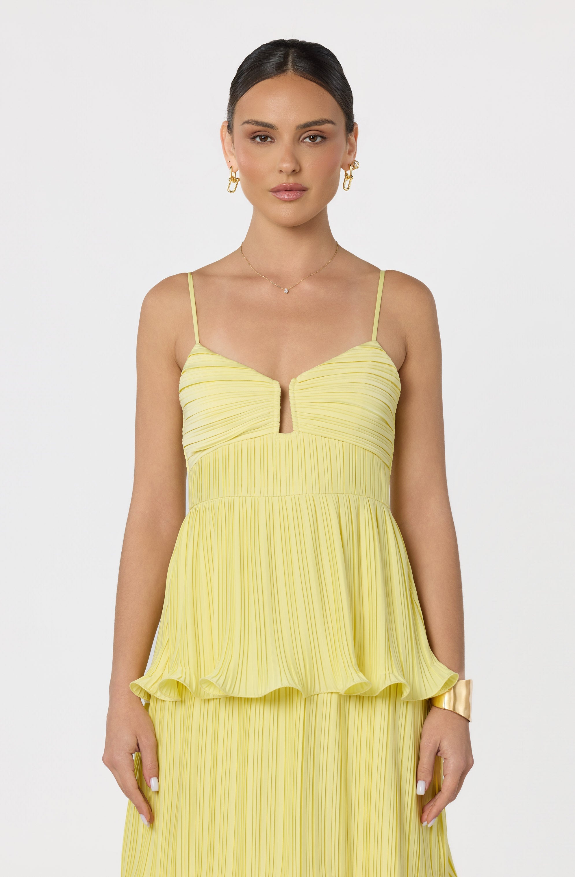 Lupin Pleated Tiered Maxi Dress