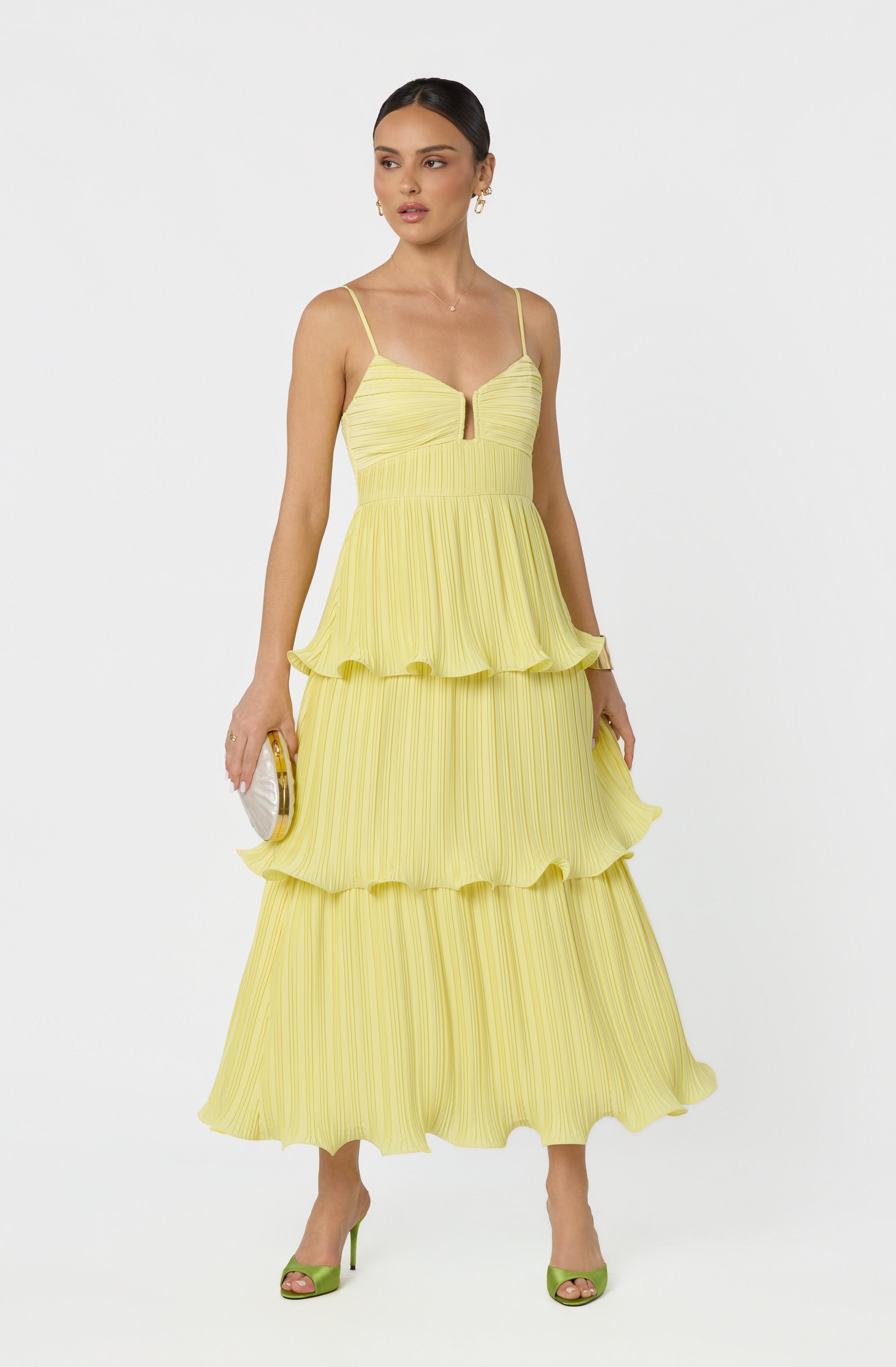 Lupin Pleated Tiered Maxi Dress