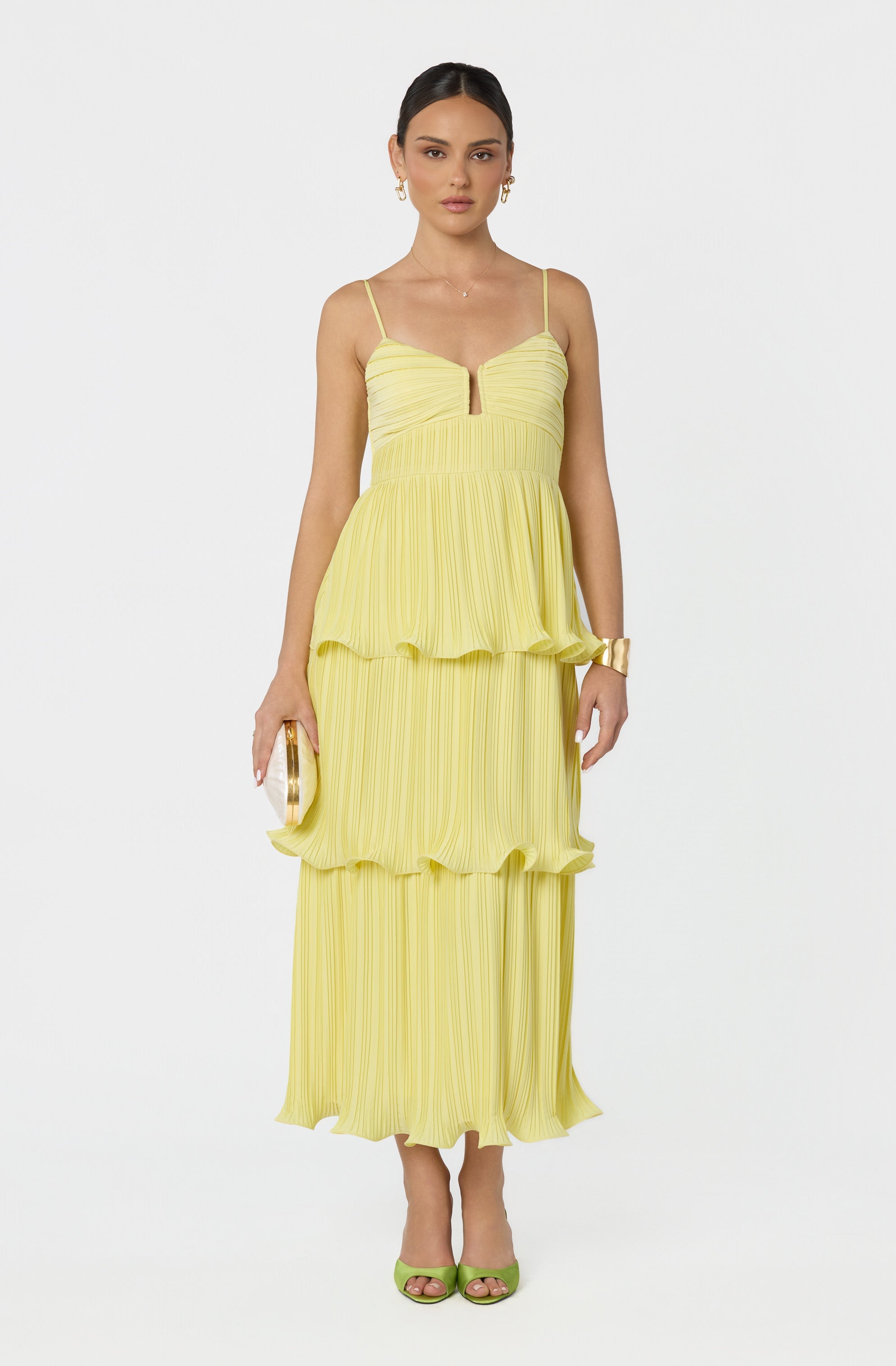 Lupin Pleated Tiered Maxi Dress
