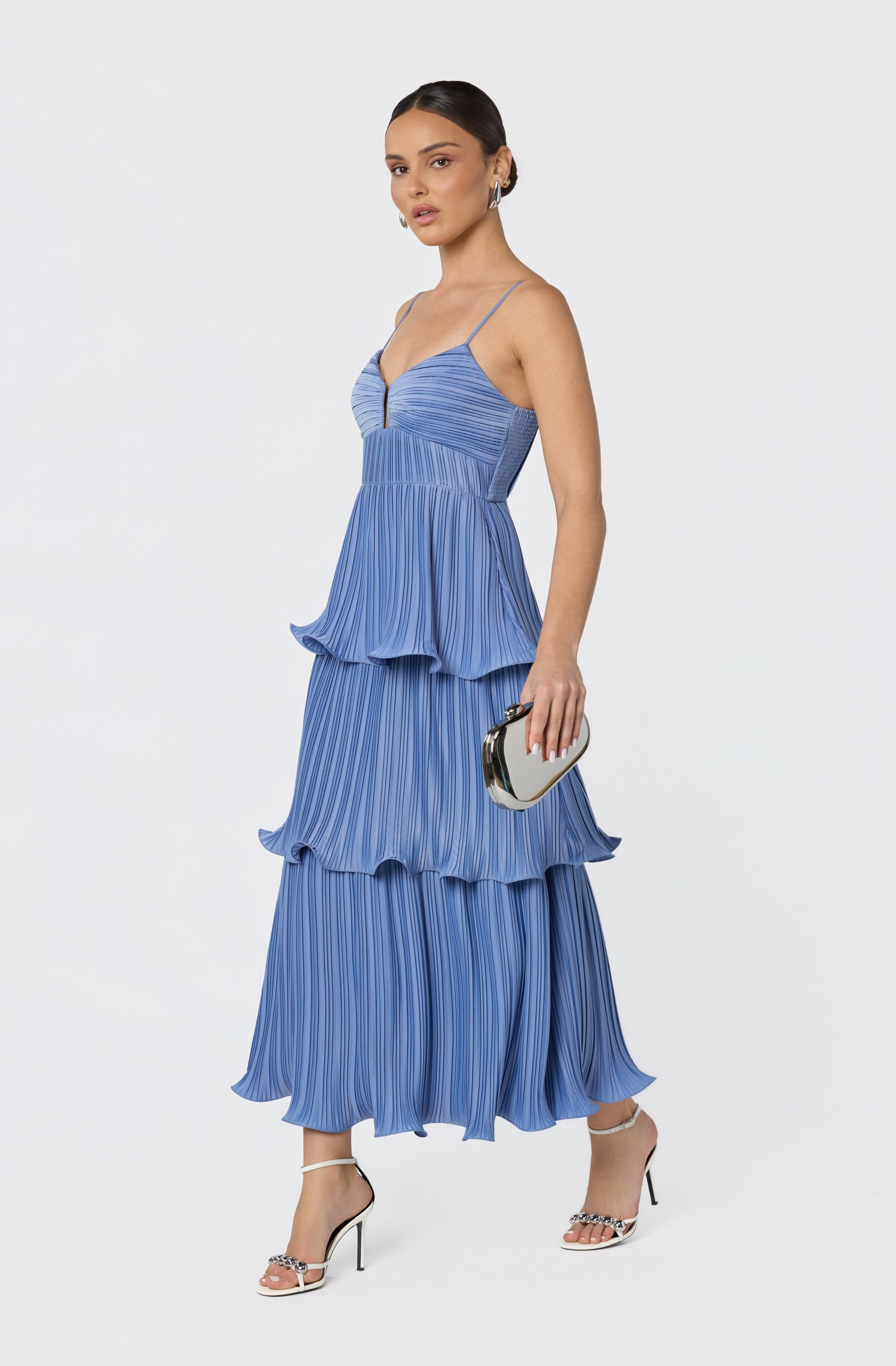 Lupin Pleated Tiered Maxi Dress