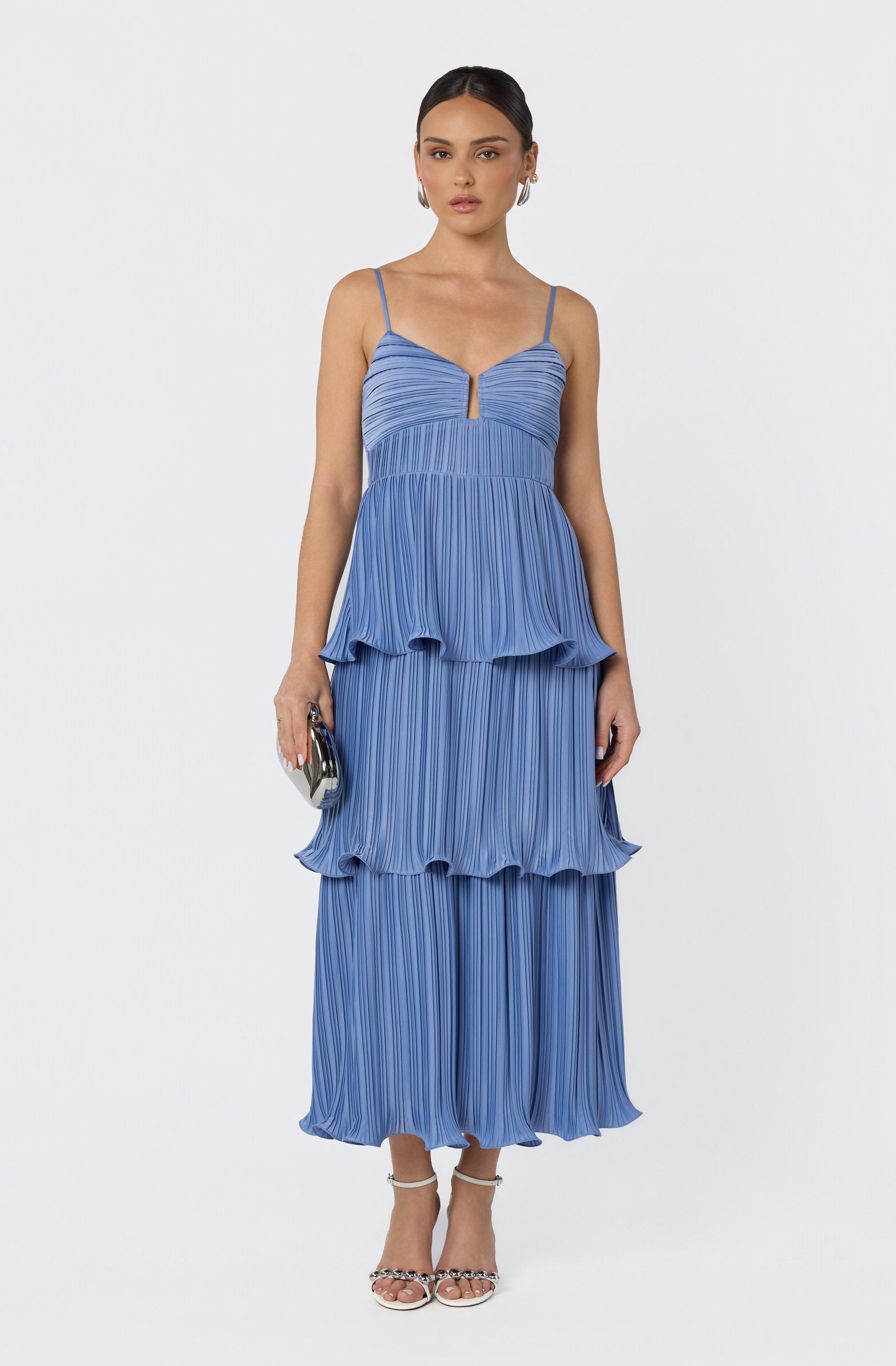 Lupin Pleated Tiered Maxi Dress
