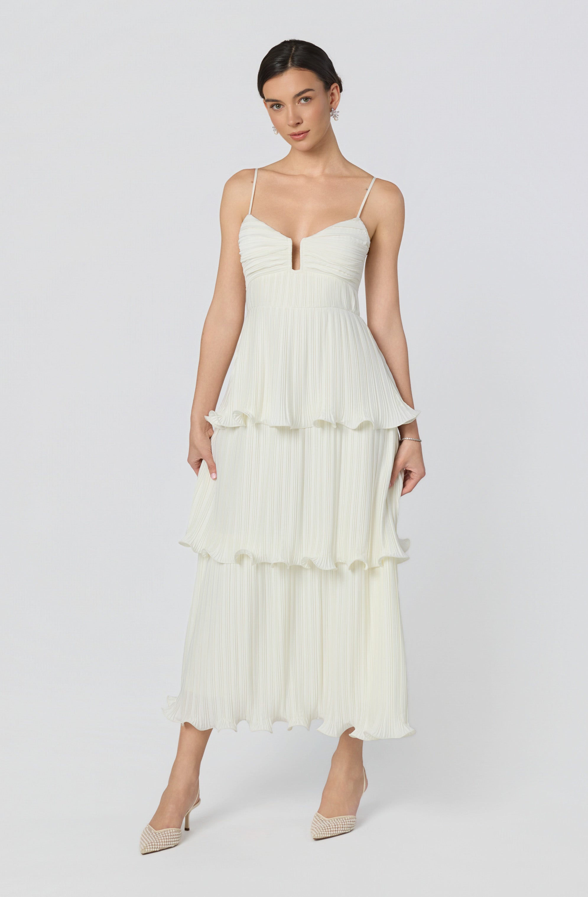 Lupin Pleated Tiered Maxi Dress