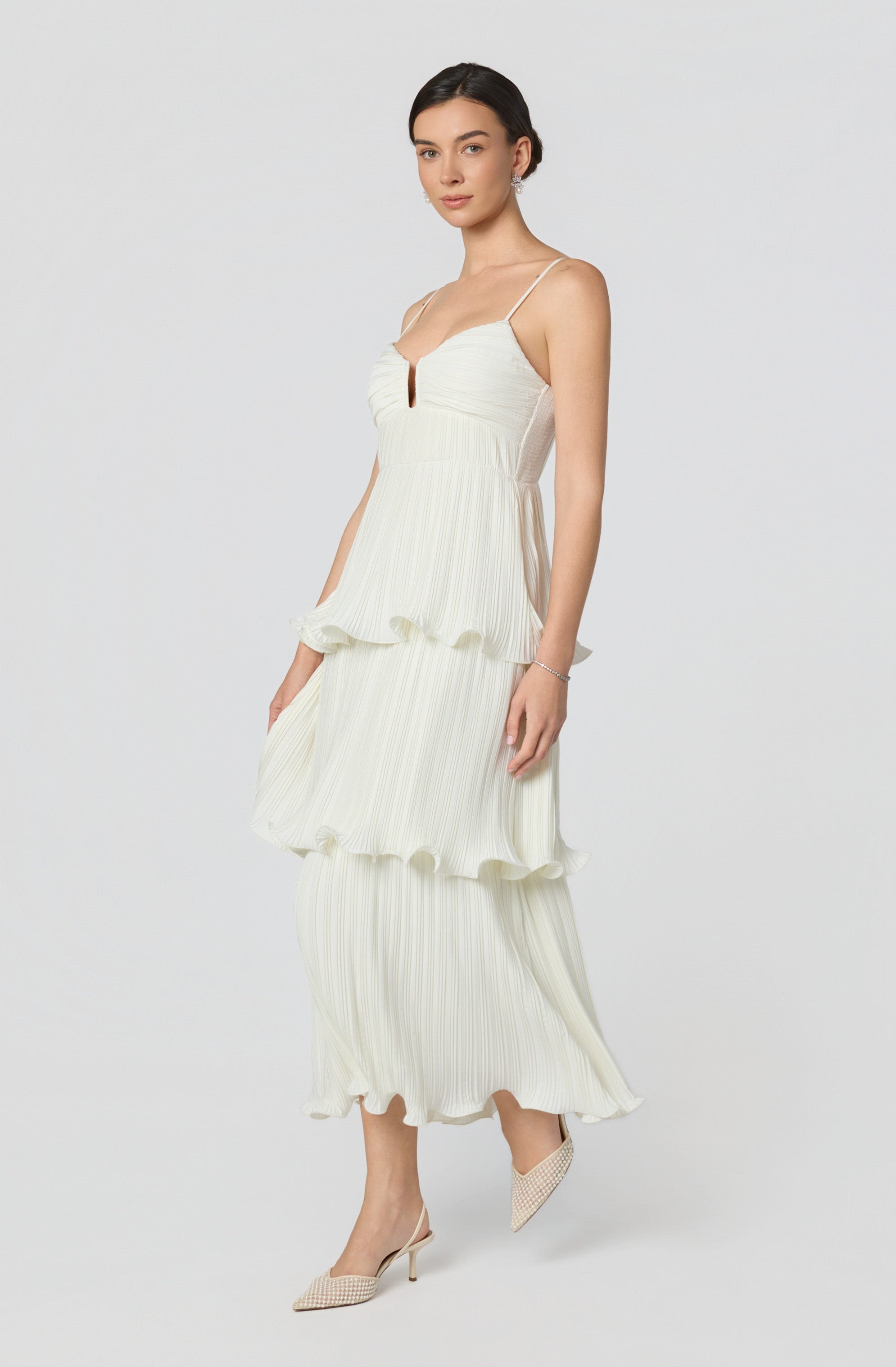 Lupin Pleated Tiered Maxi Dress