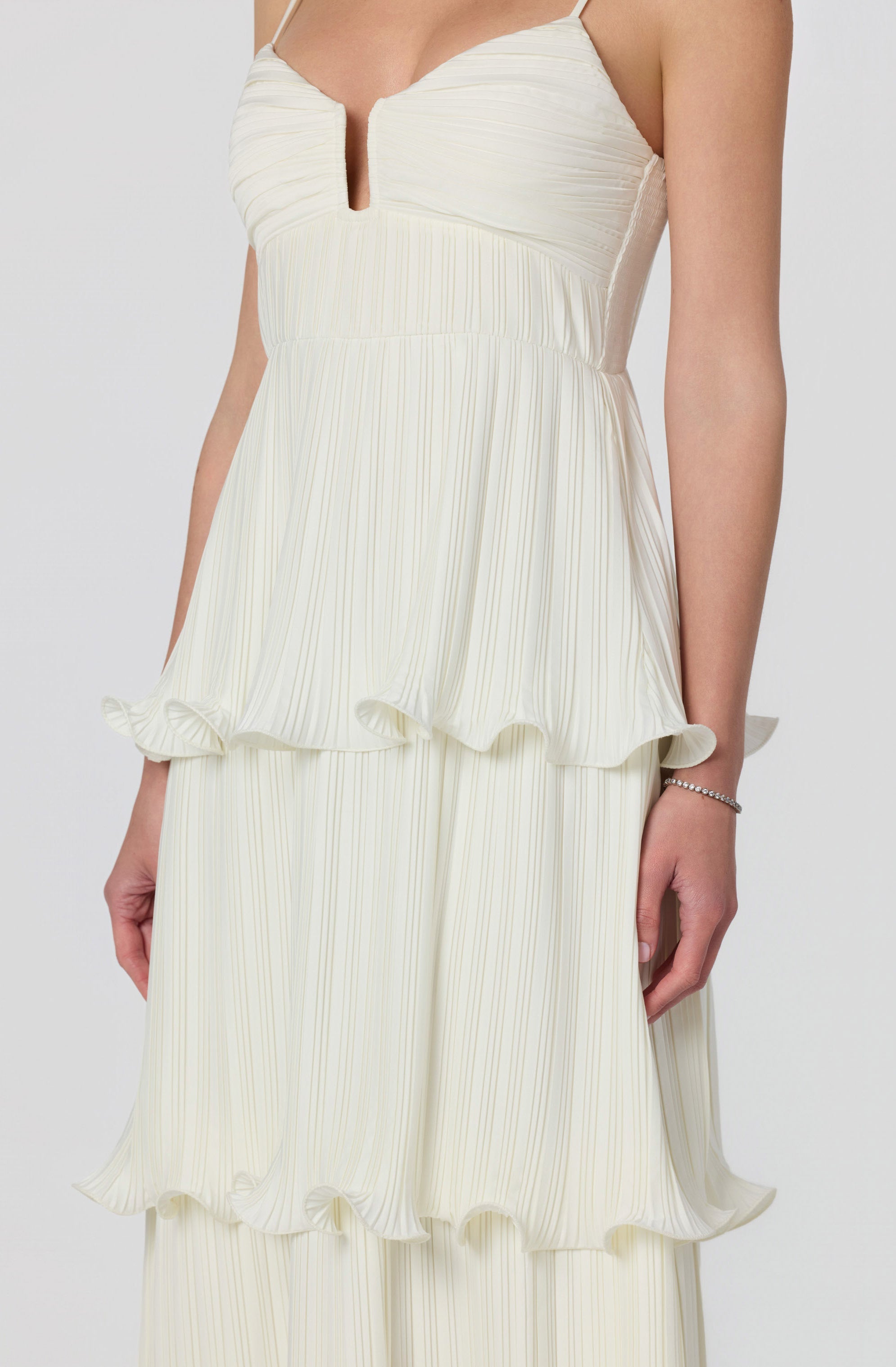 Lupin Pleated Tiered Maxi Dress