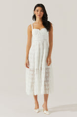 Tenna Floral Lace Bustier Midi Dress