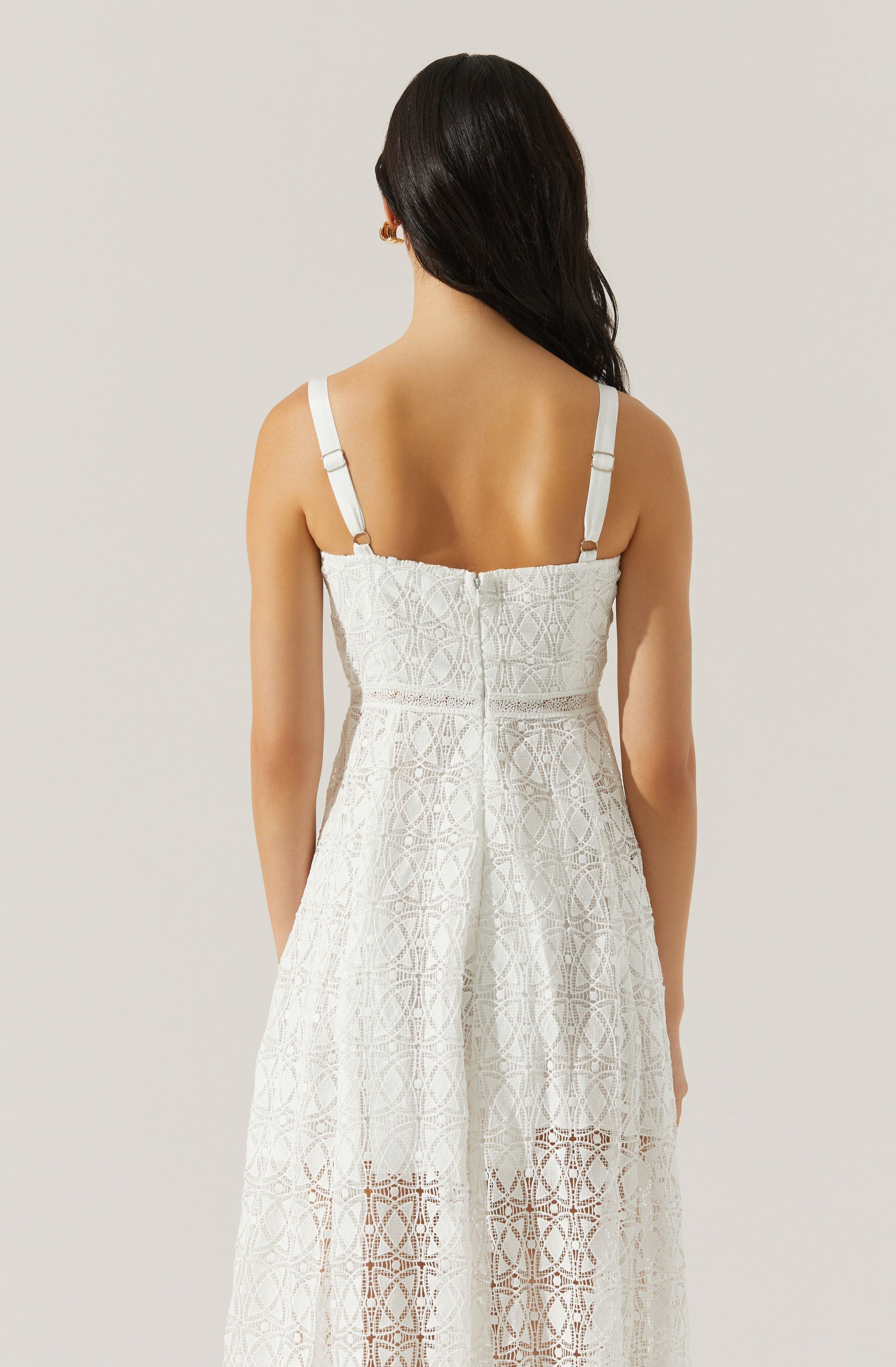 Tenna Floral Lace Bustier Midi Dress