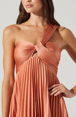 Rasya One-Shoulder Pleated Maxi Dress
