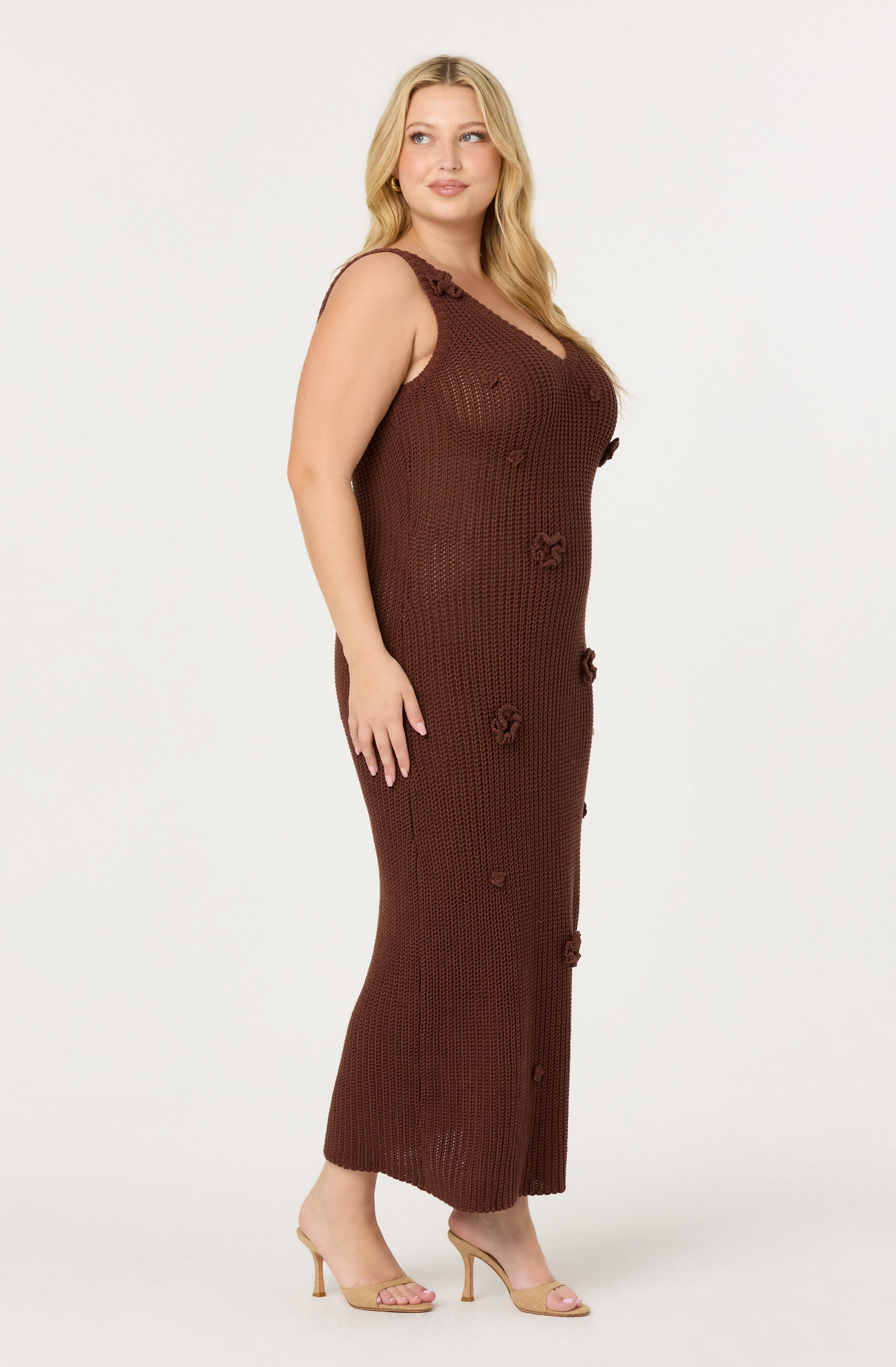 Ainhoa 3D Floral Maxi Sweater Dress