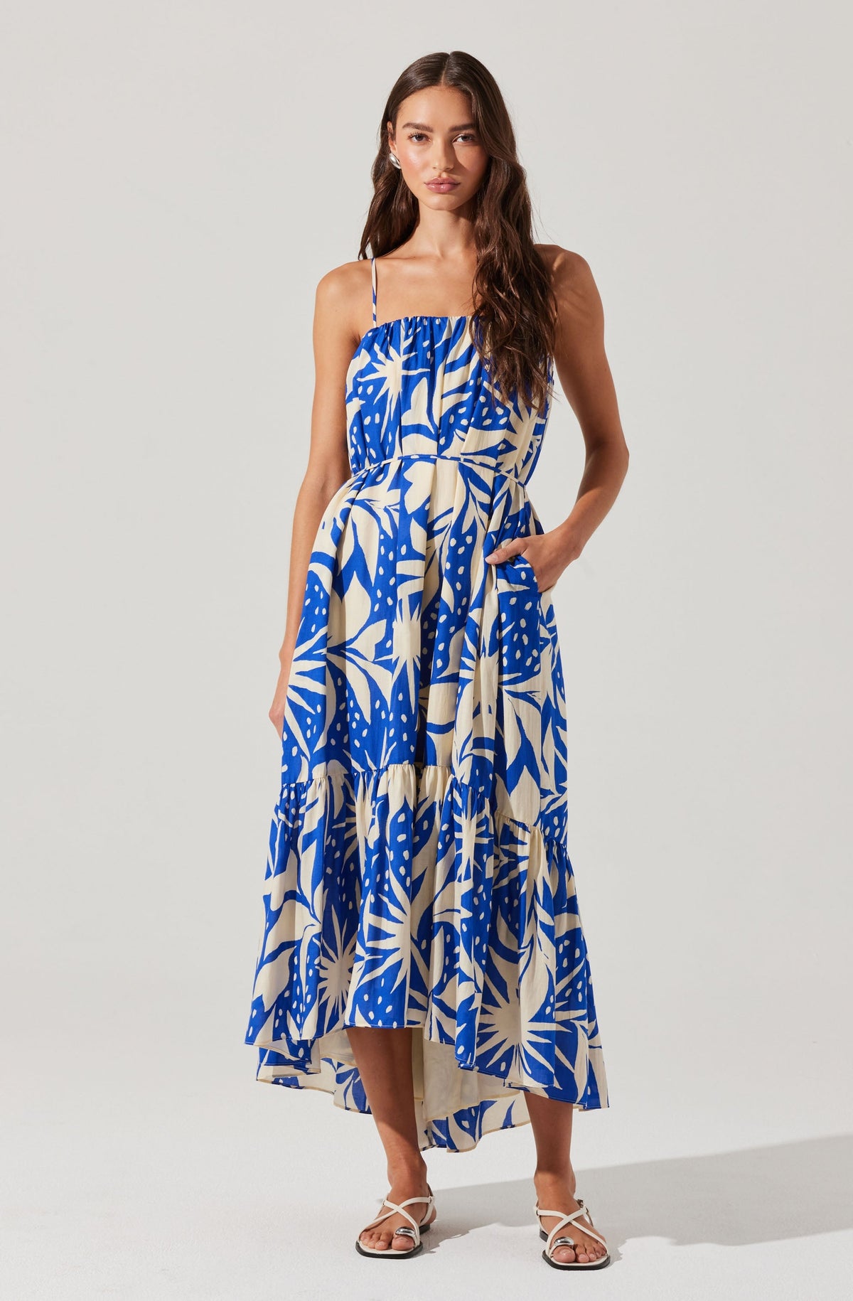 Sarina Linen-Blend Floral Maxi Dress