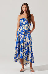Sarina Linen-Blend Floral Maxi Dress