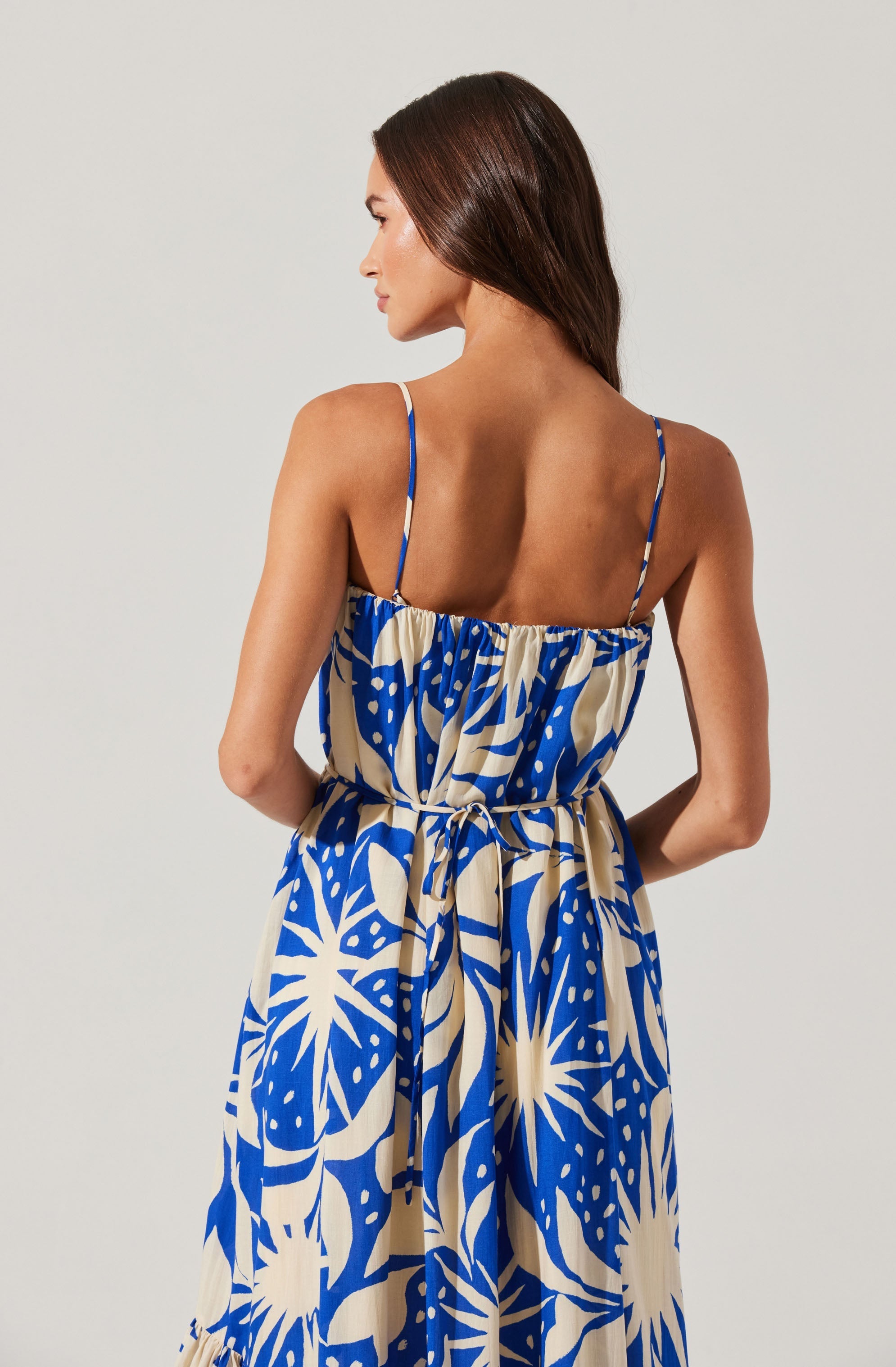 Sarina Linen-Blend Floral Maxi Dress