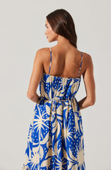 Sarina Linen-Blend Floral Maxi Dress