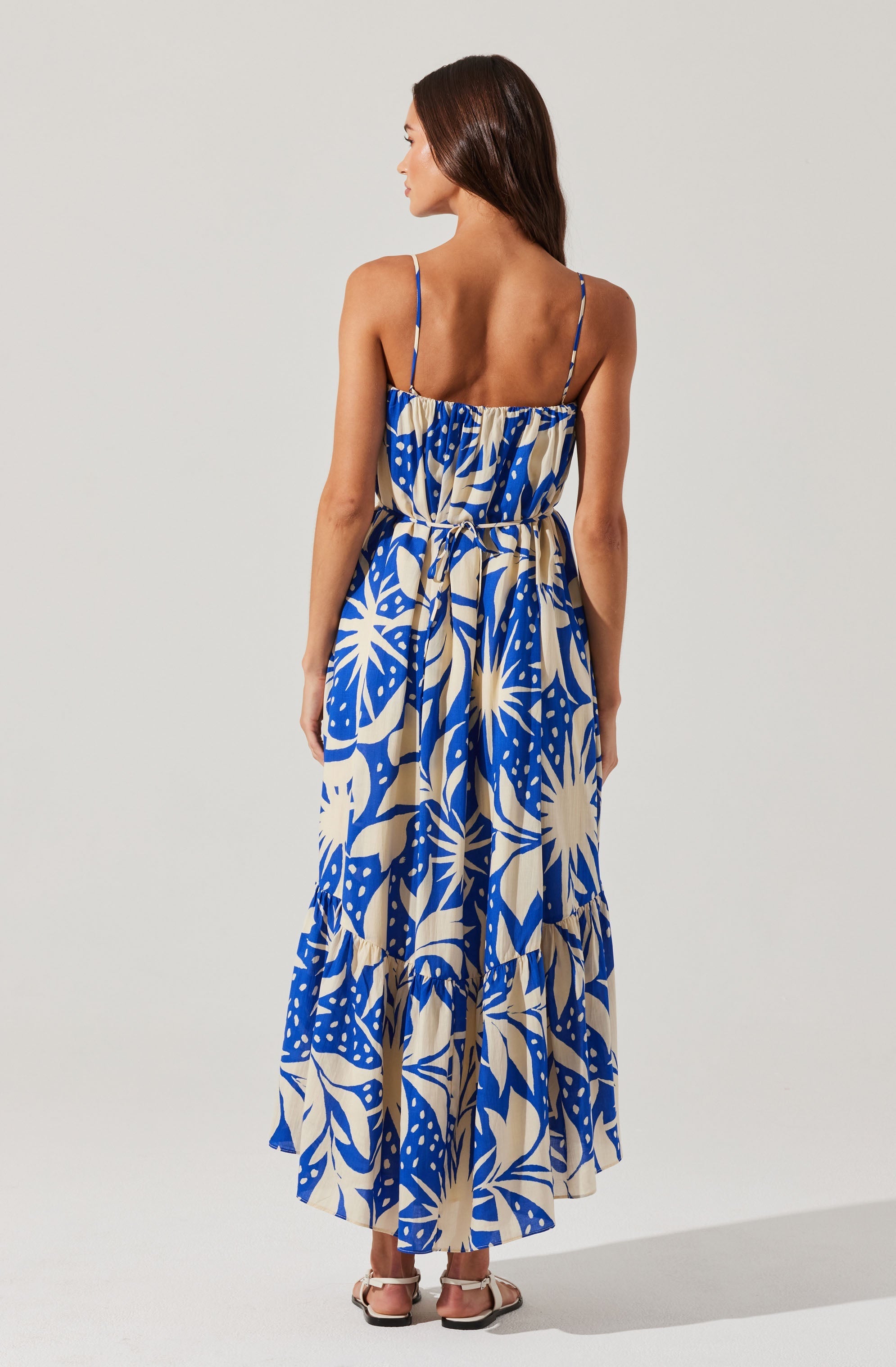 Sarina Linen-Blend Floral Maxi Dress