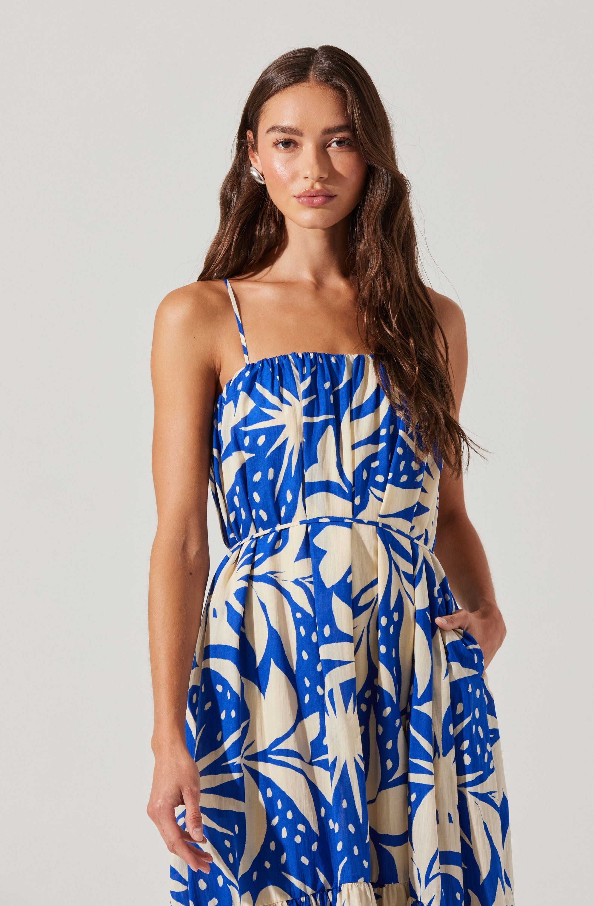 Sarina Linen-Blend Floral Maxi Dress