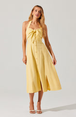 Katherine Linen-Blend Halter Midi Dress