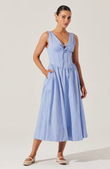 Maili Corset Poplin Midi Dress