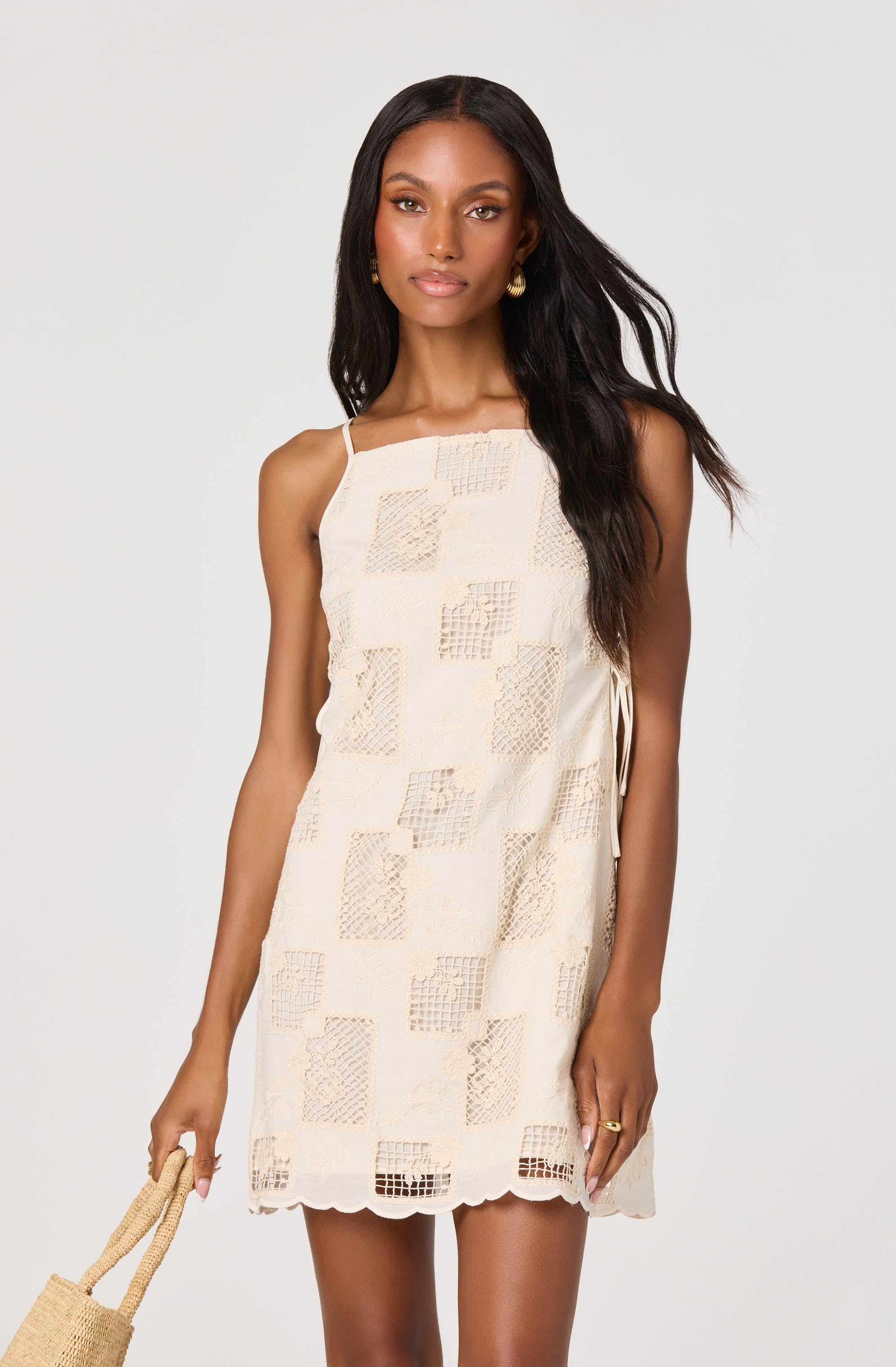 Samira Embroidered Eyelet Mini Dress