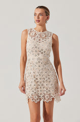 Priscila Crochet Floral Mini Dress