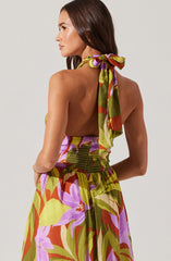 Kalia Halter Floral Midi Dress