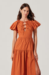Aine Tie-Front Midi Dress