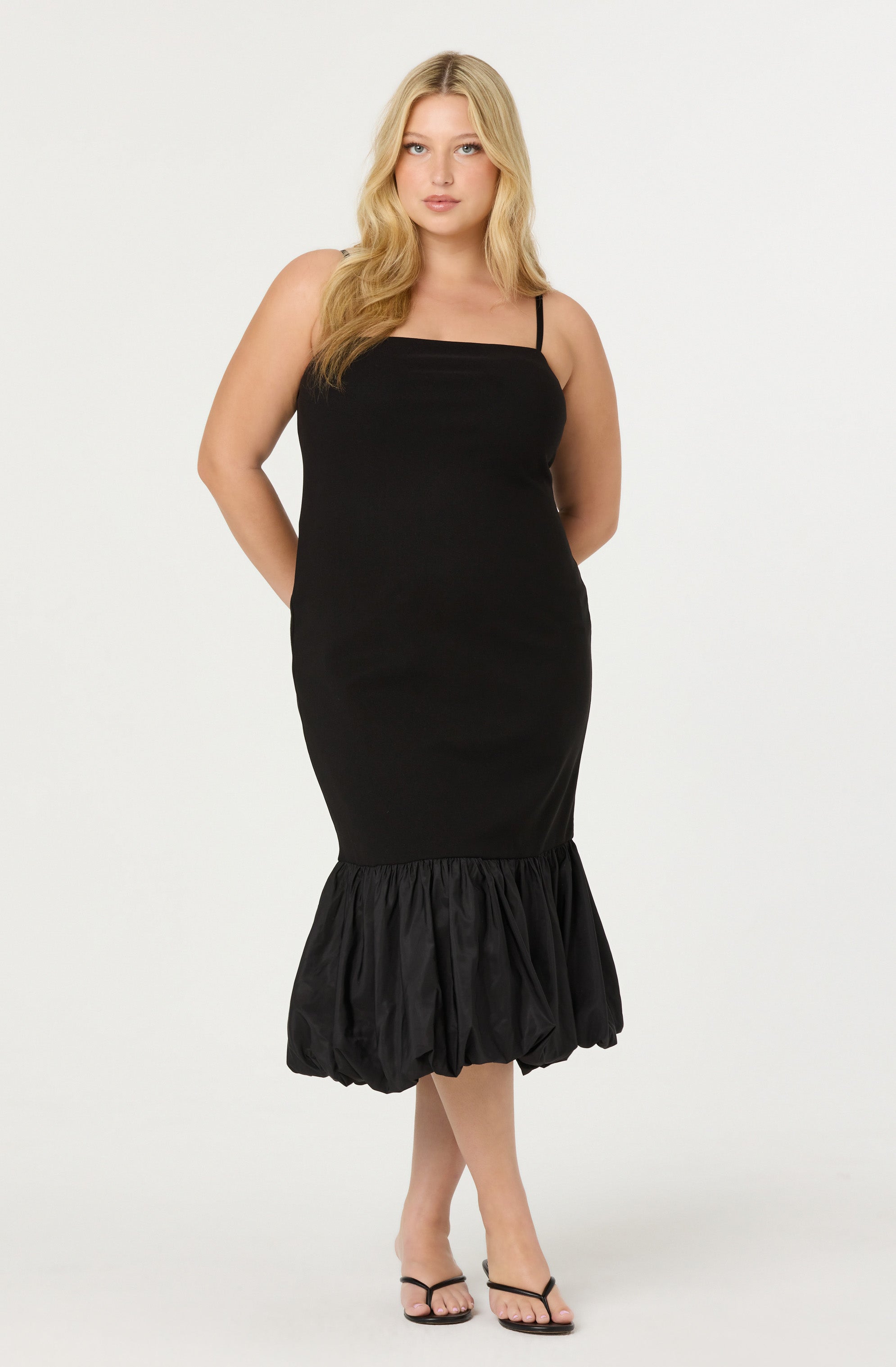 Brittnea Bodycon Bubble Hem Midi Dress