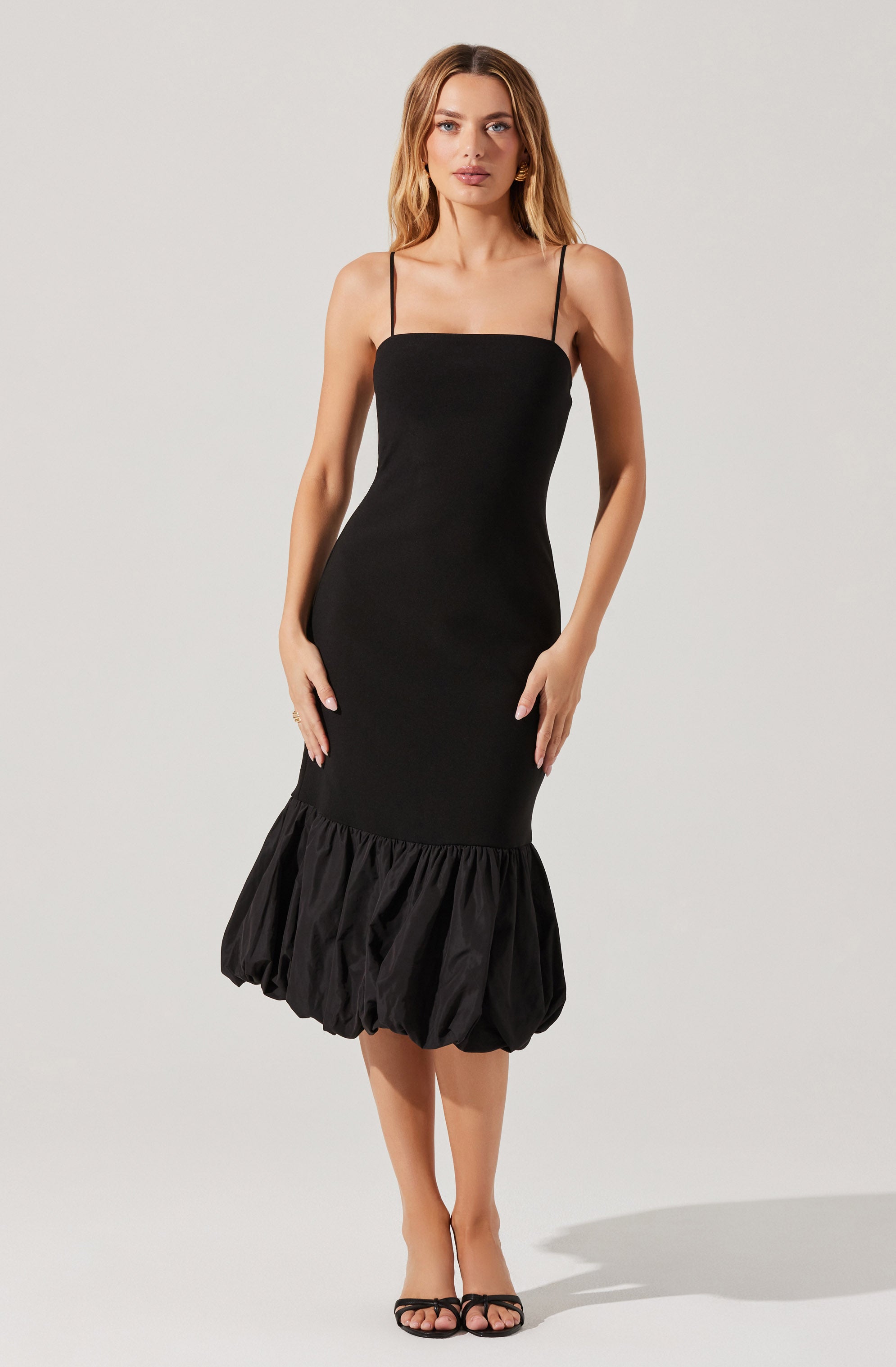 Brittnea Bodycon Bubble Hem Midi Dress