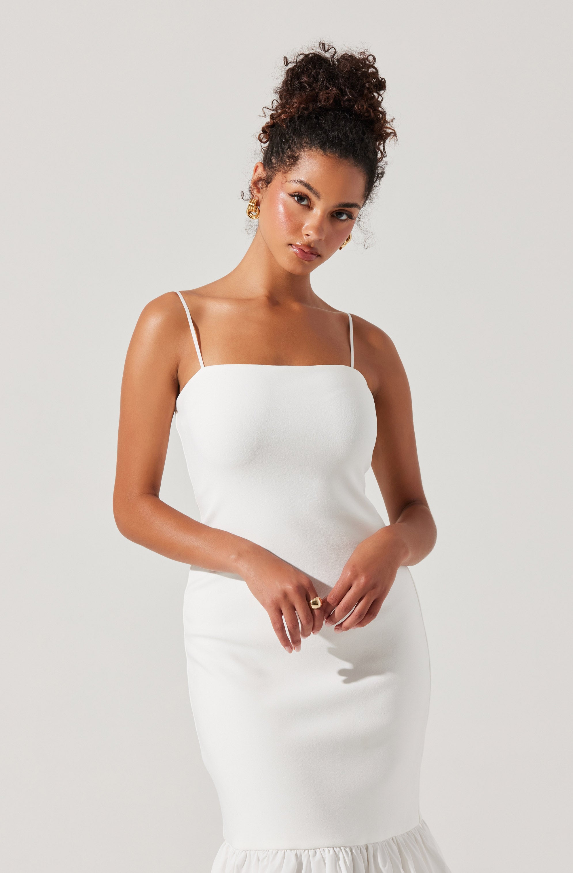Brittnea Bodycon Bubble Hem Midi Dress