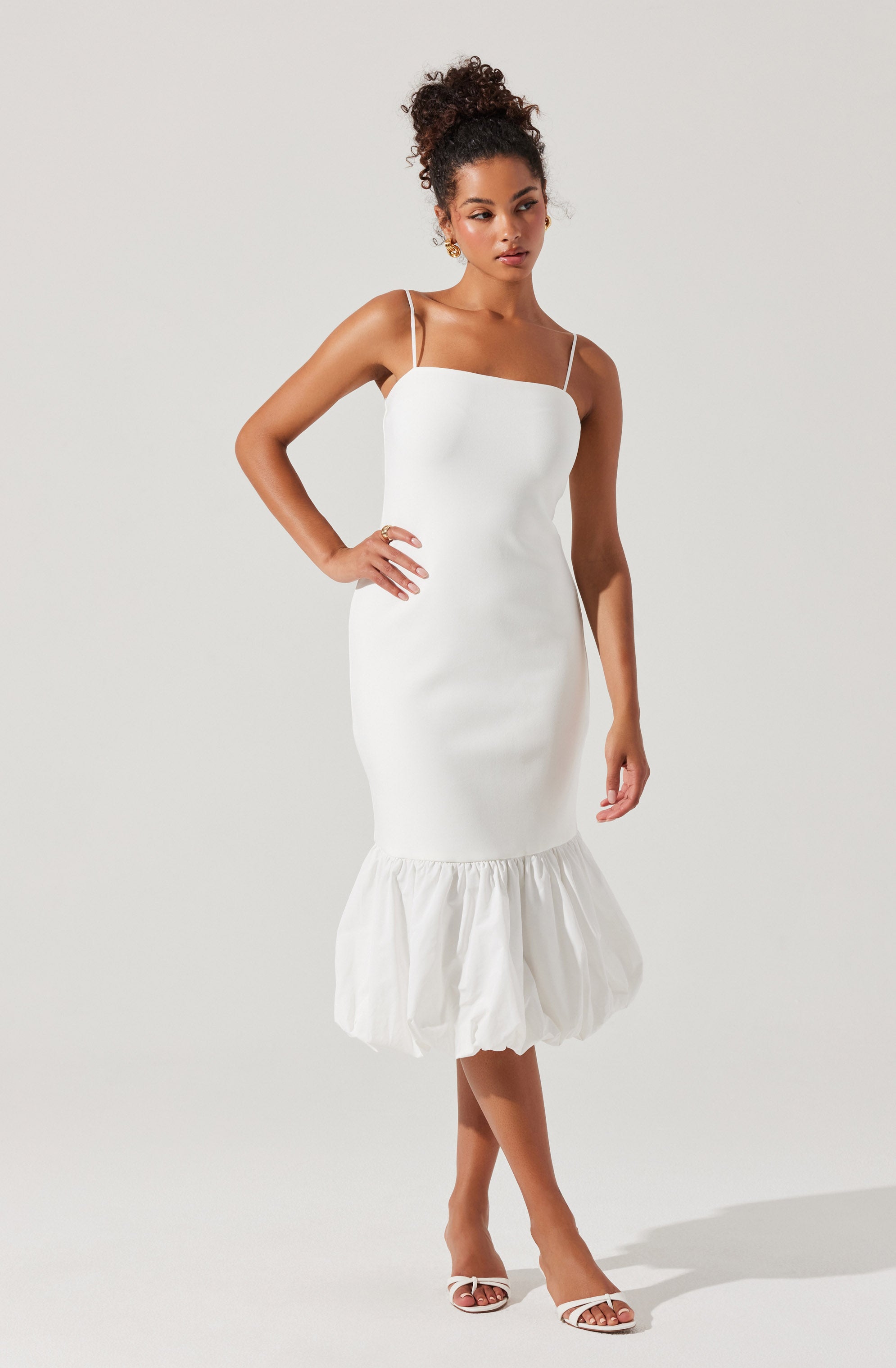 Brittnea Bodycon Bubble Hem Midi Dress