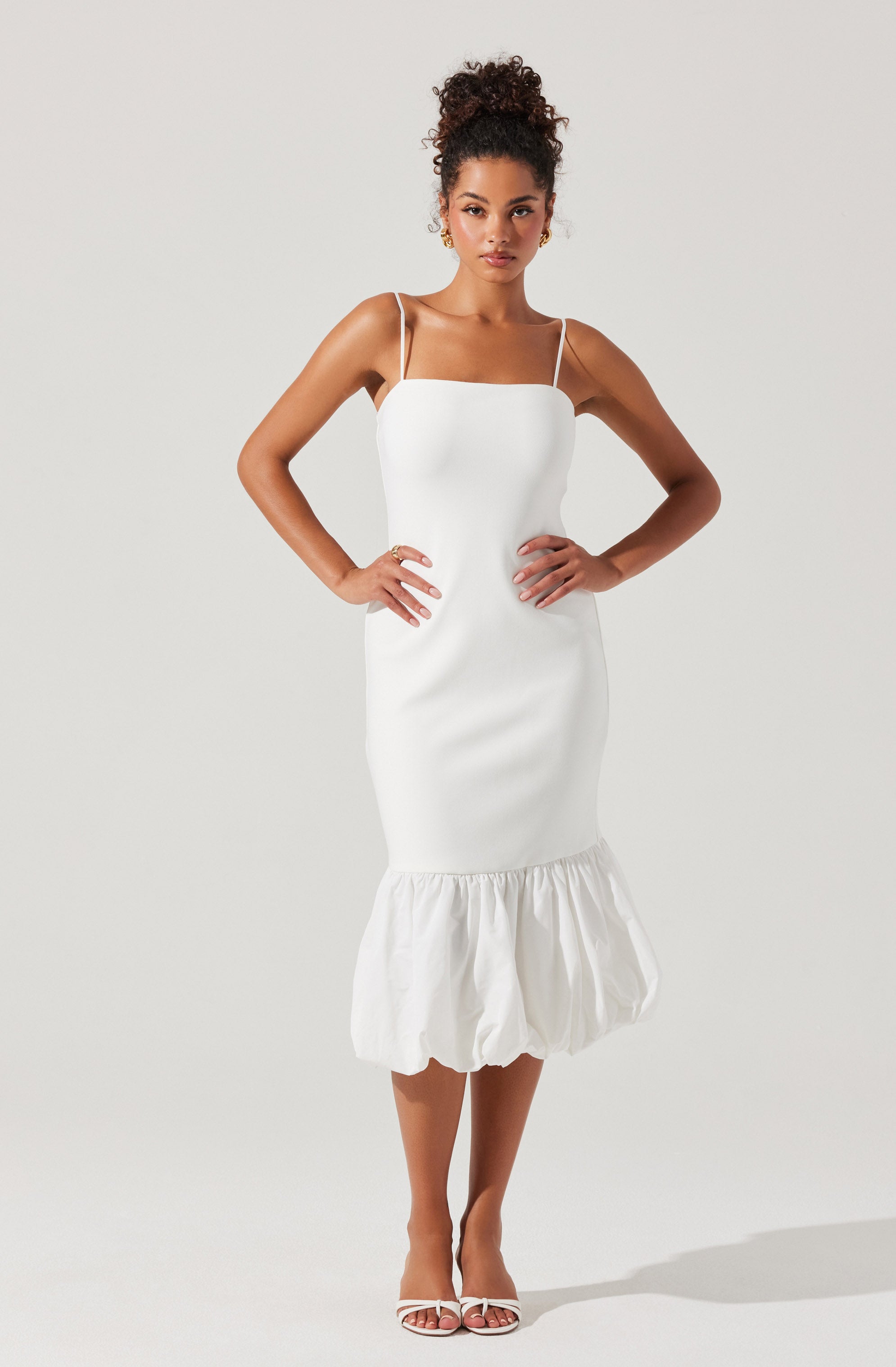 Brittnea Bodycon Bubble Hem Midi Dress