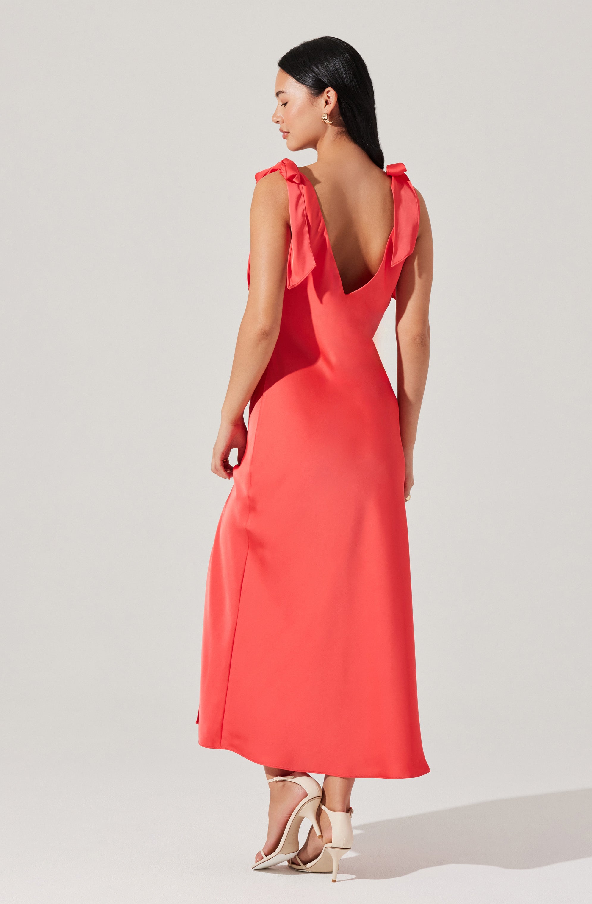 Allexina Satin Midi Dress