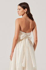 Aneesha Strapless Pleated Midi Dress