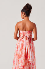 Aneesha Strapless Pleated Midi Dress