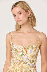 Jaleyah Paneled Flare Floral Midi Dress