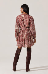 Marisela Belted V-Neck Mini Dress