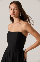 Reiona Strapless Pleated Midi Dress