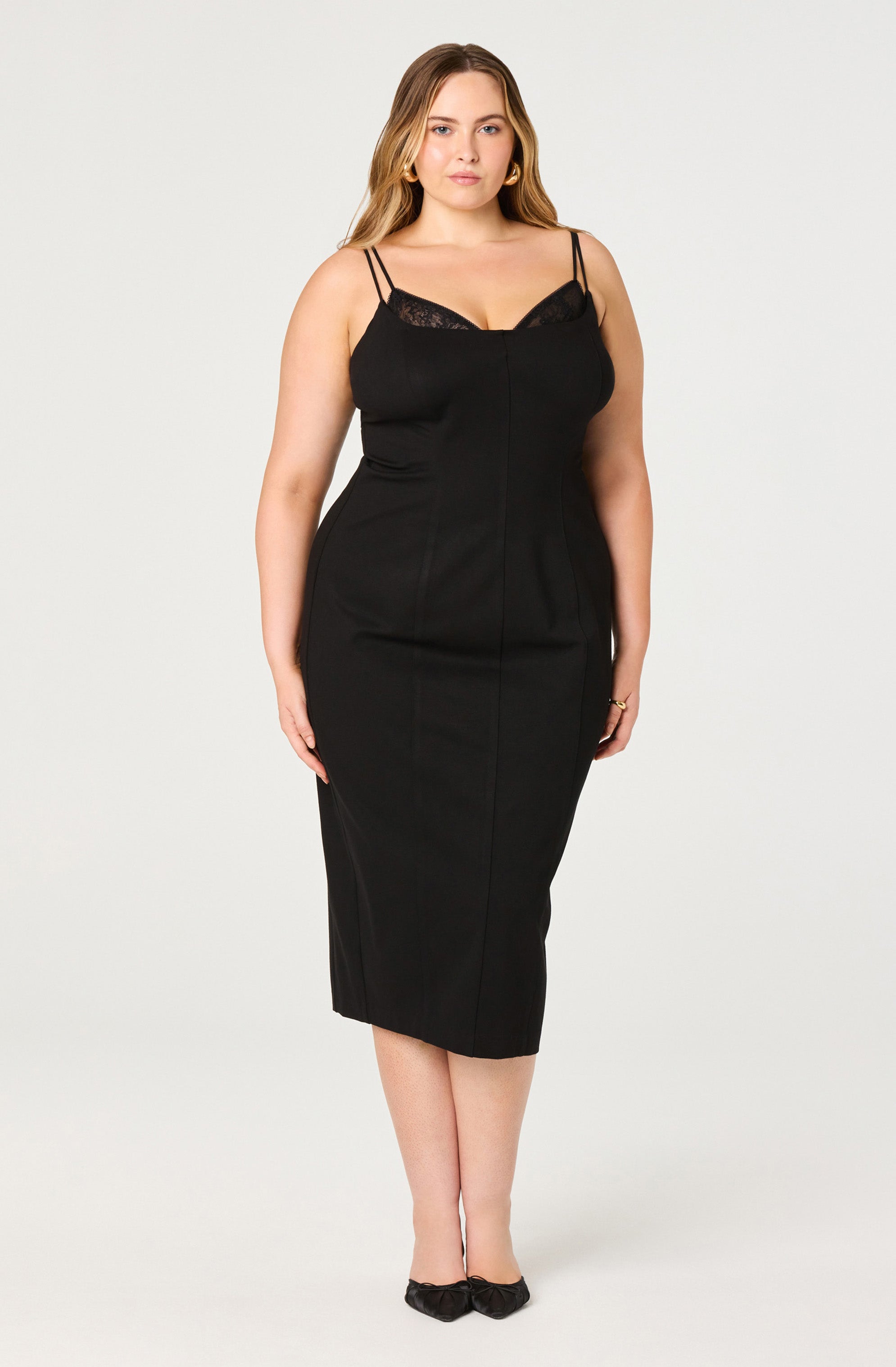 Allura Peekaboo Lace Midi Dress