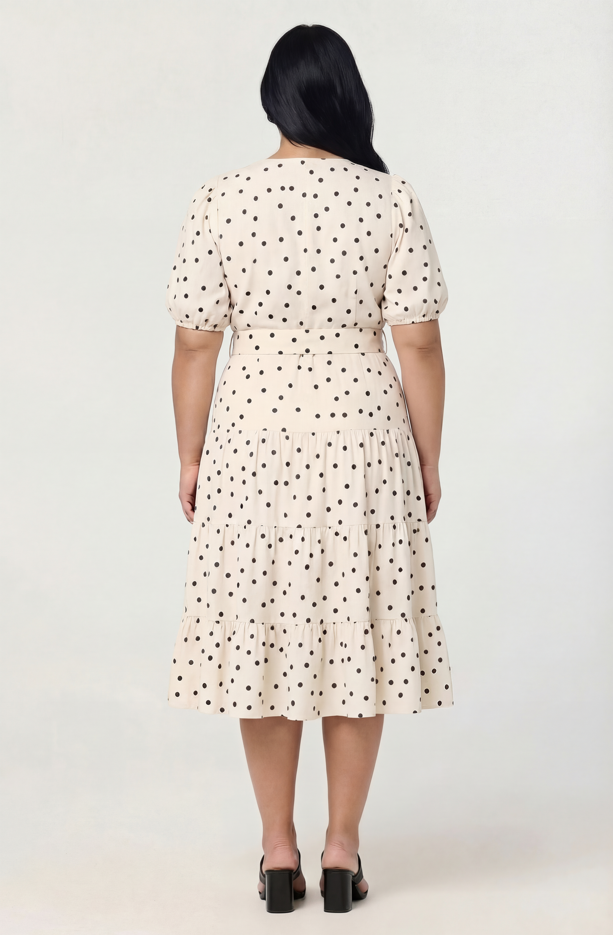 Minnie Polka Dot Tiered Midi Dress