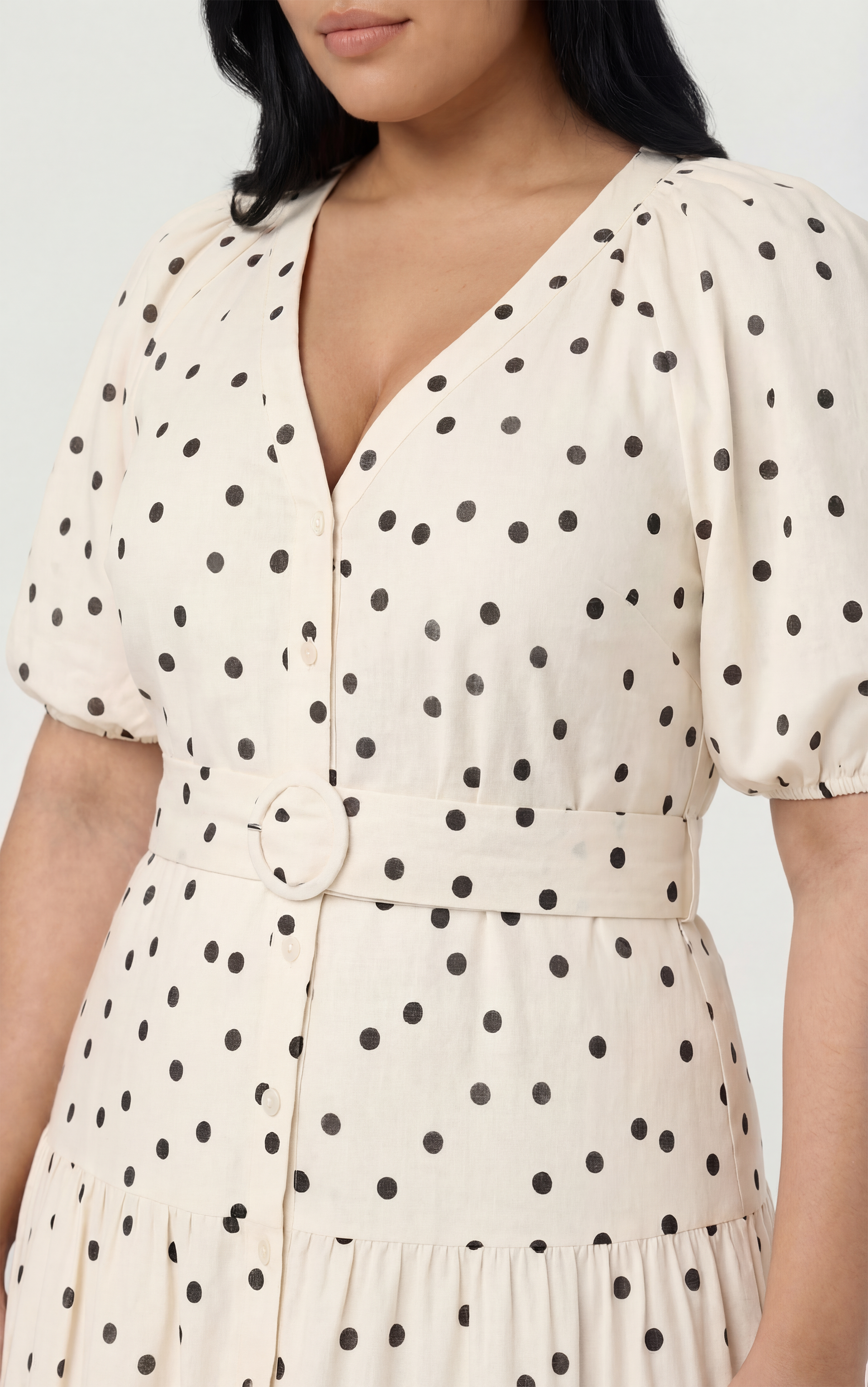 Minnie Polka Dot Tiered Midi Dress