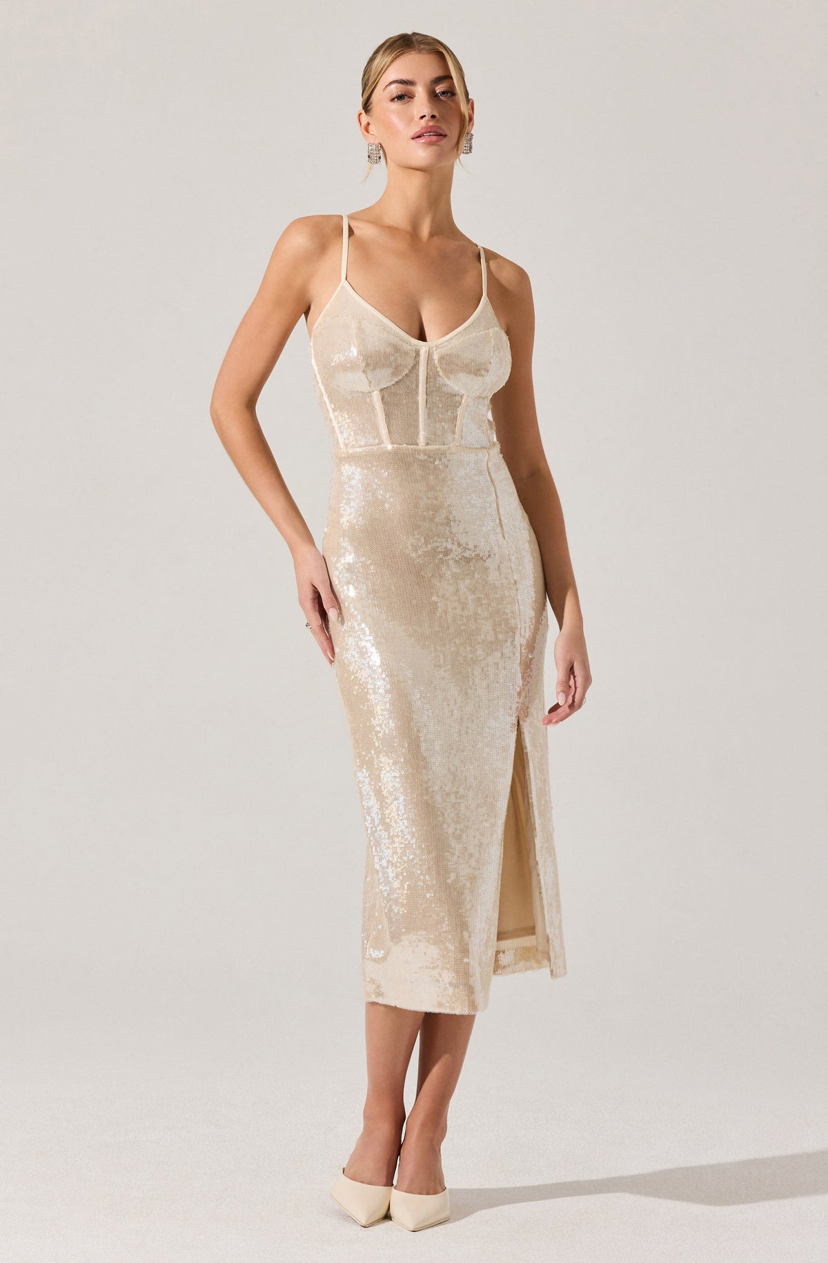 Liese Sequin Bustier Midi Dress