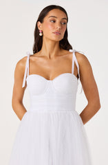 Karyme Polka Dot Tulle Midi Dress
