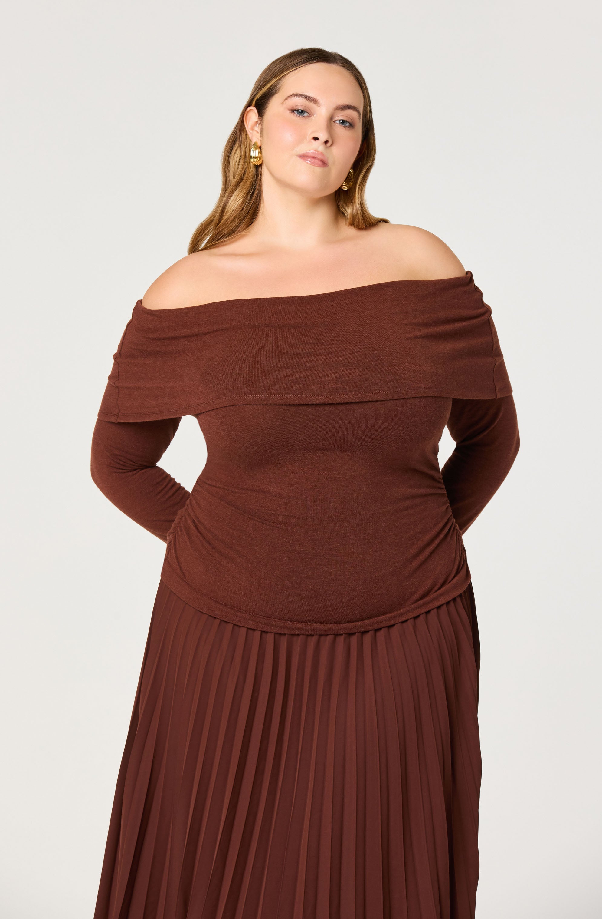 Tanaia Pleated Mixed Media Maxi Dress