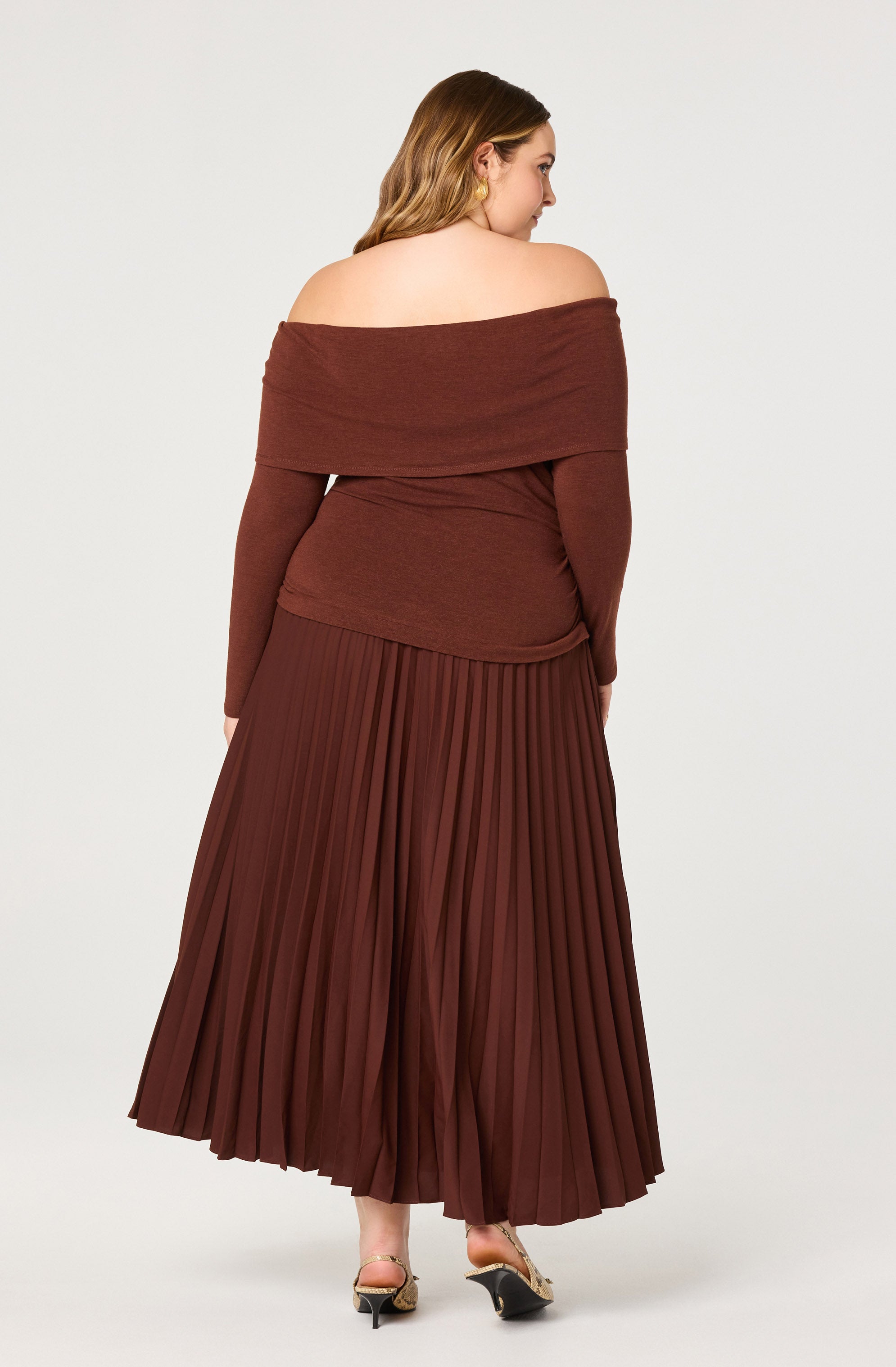 Tanaia Pleated Mixed Media Maxi Dress